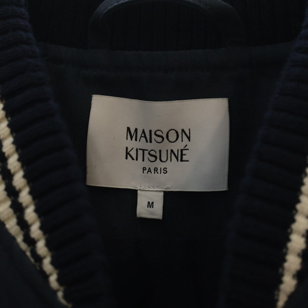 MAISON KITSUNE(メゾンキツネ) 25SS Teddy Brouson Jacket テディ ブルゾン バーシティージャケット ネイビー OM02116WQ4048