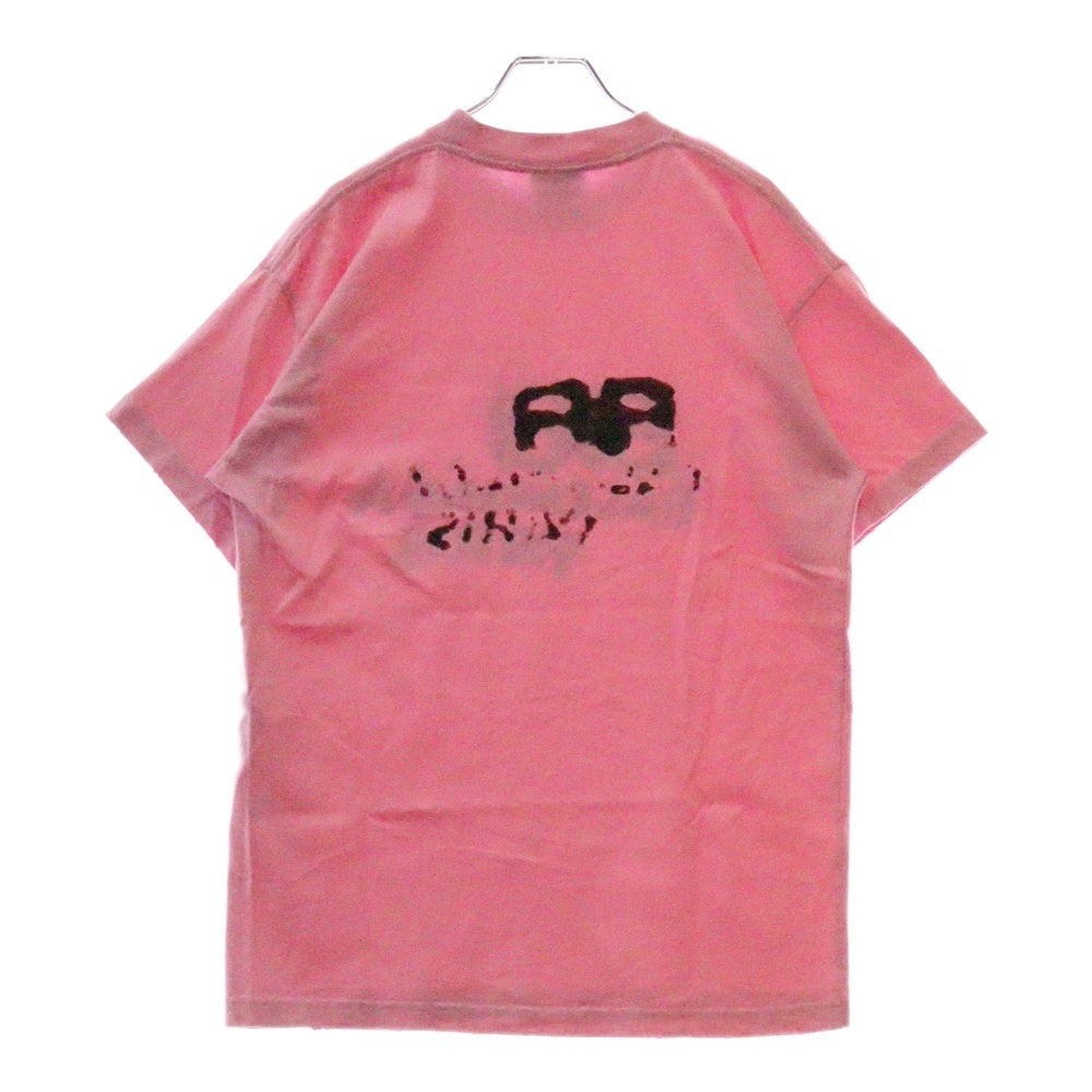 BALENCIAGA(バレンシアガ) 23SS Hand Drawn BB Icon Tee 612965 TNVN4 ロゴ クルーネック 半袖Tシャツ カットソー ピンク
