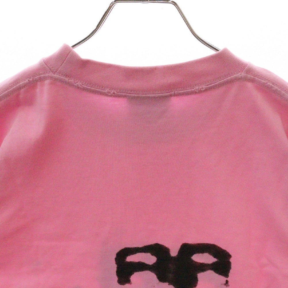 BALENCIAGA(バレンシアガ) 23SS Hand Drawn BB Icon Tee 612965 TNVN4 ロゴ クルーネック 半袖Tシャツ カットソー ピンク