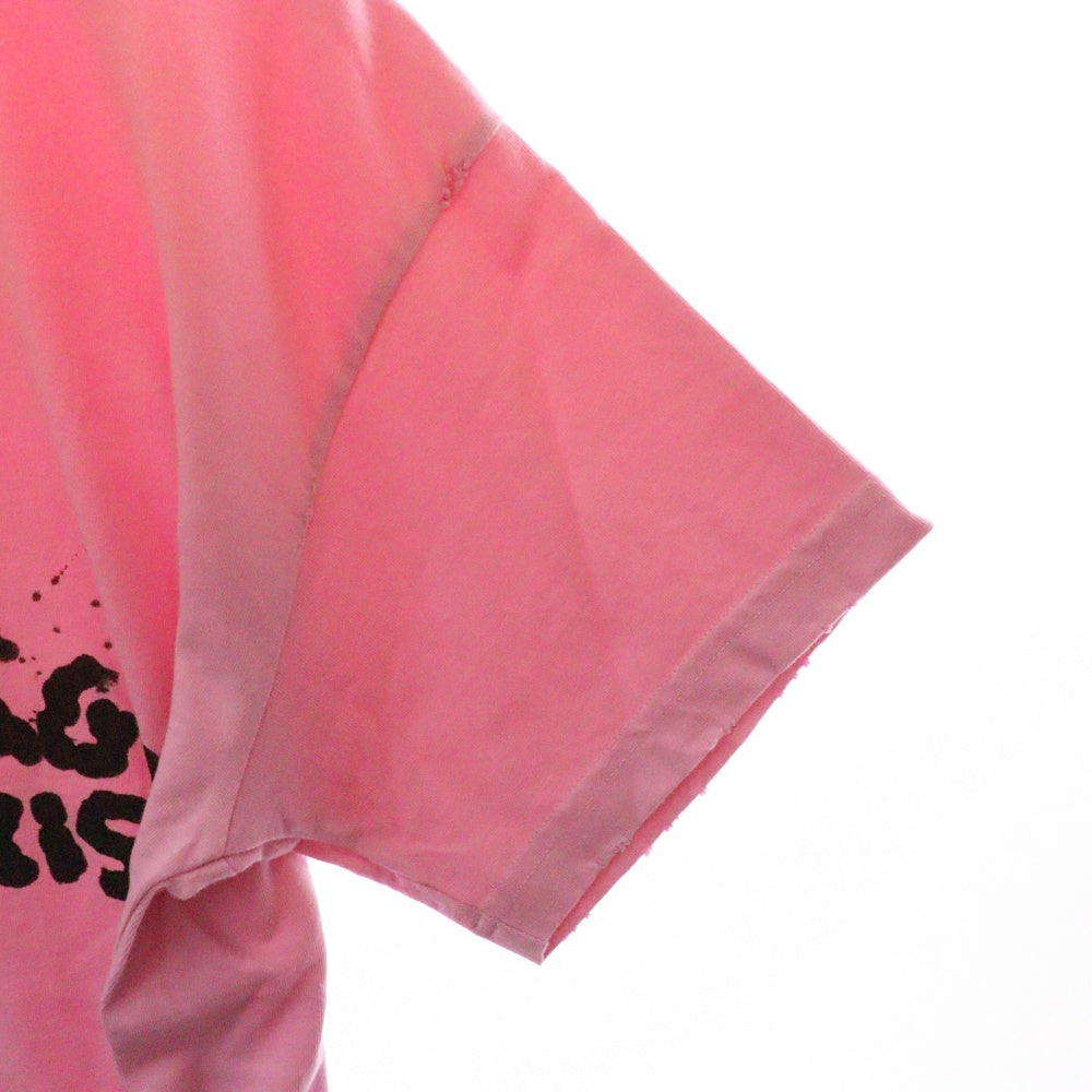 BALENCIAGA(バレンシアガ) 23SS Hand Drawn BB Icon Tee 612965 TNVN4 ロゴ クルーネック 半袖Tシャツ カットソー ピンク