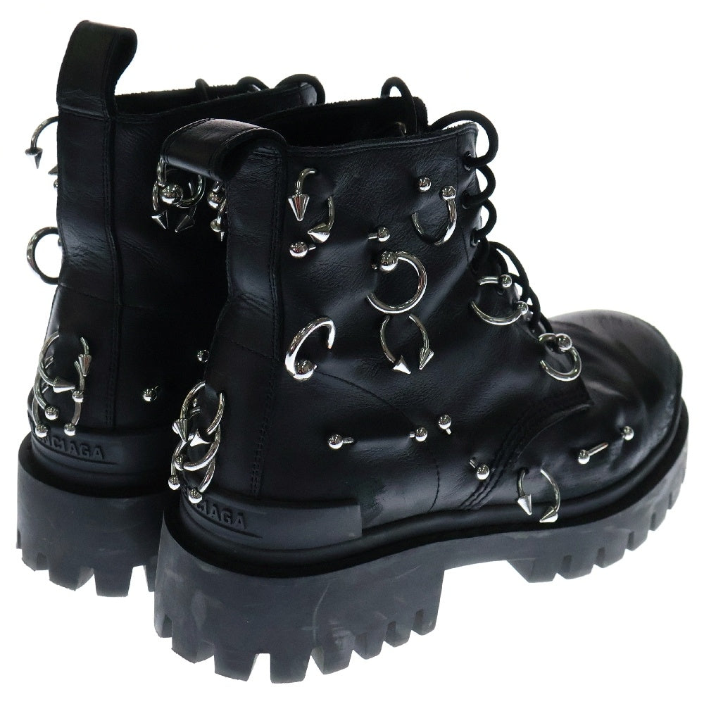 BALENCIAGA(バレンシアガ) STRIKE 20MM ストライクピアーシングレザーブーツ 763495 ブラック/シルバー