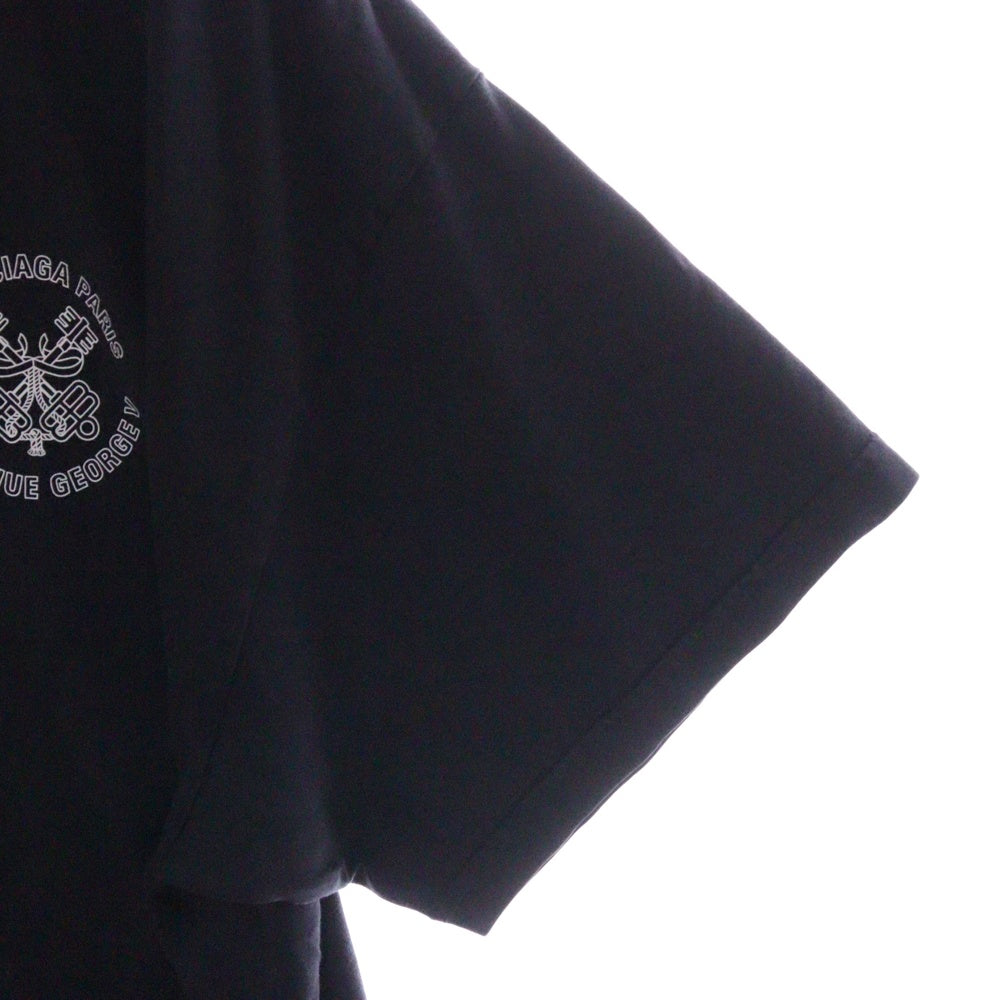 BALENCIAGA(バレンシアガ) フロントロゴプリント 半袖Tシャツ カットソー ブラック 787349 TRVU5
