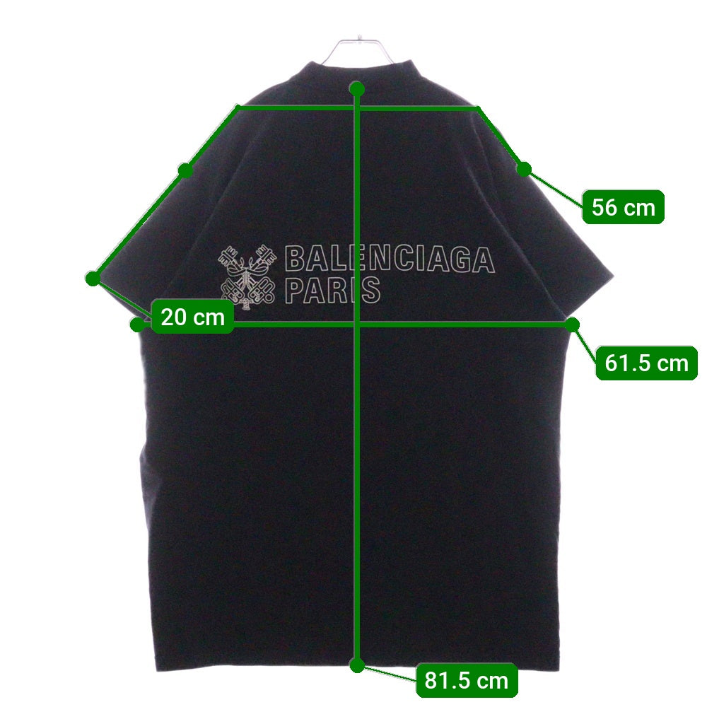 BALENCIAGA(バレンシアガ) フロントロゴプリント 半袖Tシャツ カットソー ブラック 787349 TRVU5