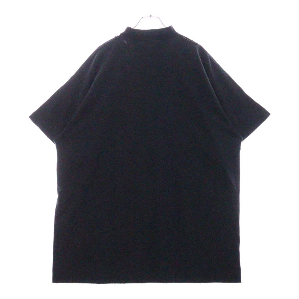 BALENCIAGA(バレンシアガ) フロントロゴプリント ダメージ加工 半袖Tシャツ カットソー ブラック 787349 TRVS8