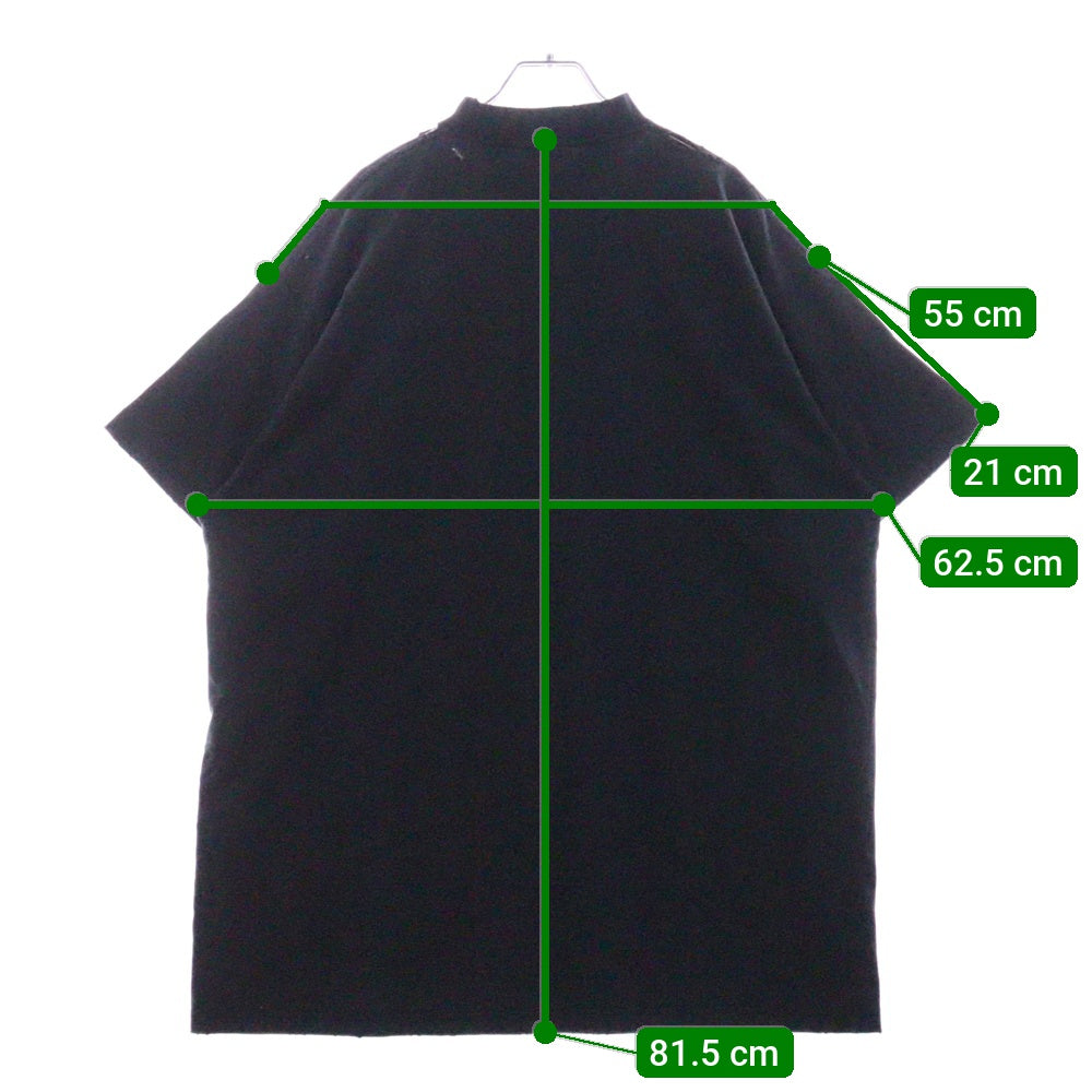 BALENCIAGA(バレンシアガ) フロントロゴプリント ダメージ加工 半袖Tシャツ カットソー ブラック 787349 TRVS8