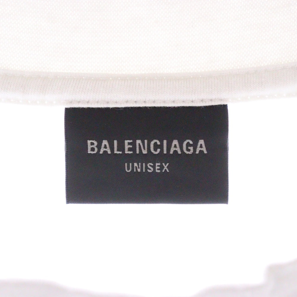 BALENCIAGA(バレンシアガ) Oversized T-Shirt ダメージ加工 オーバーサイズ 半袖Tシャツ カットソー ホワイト 811688 TRVU6