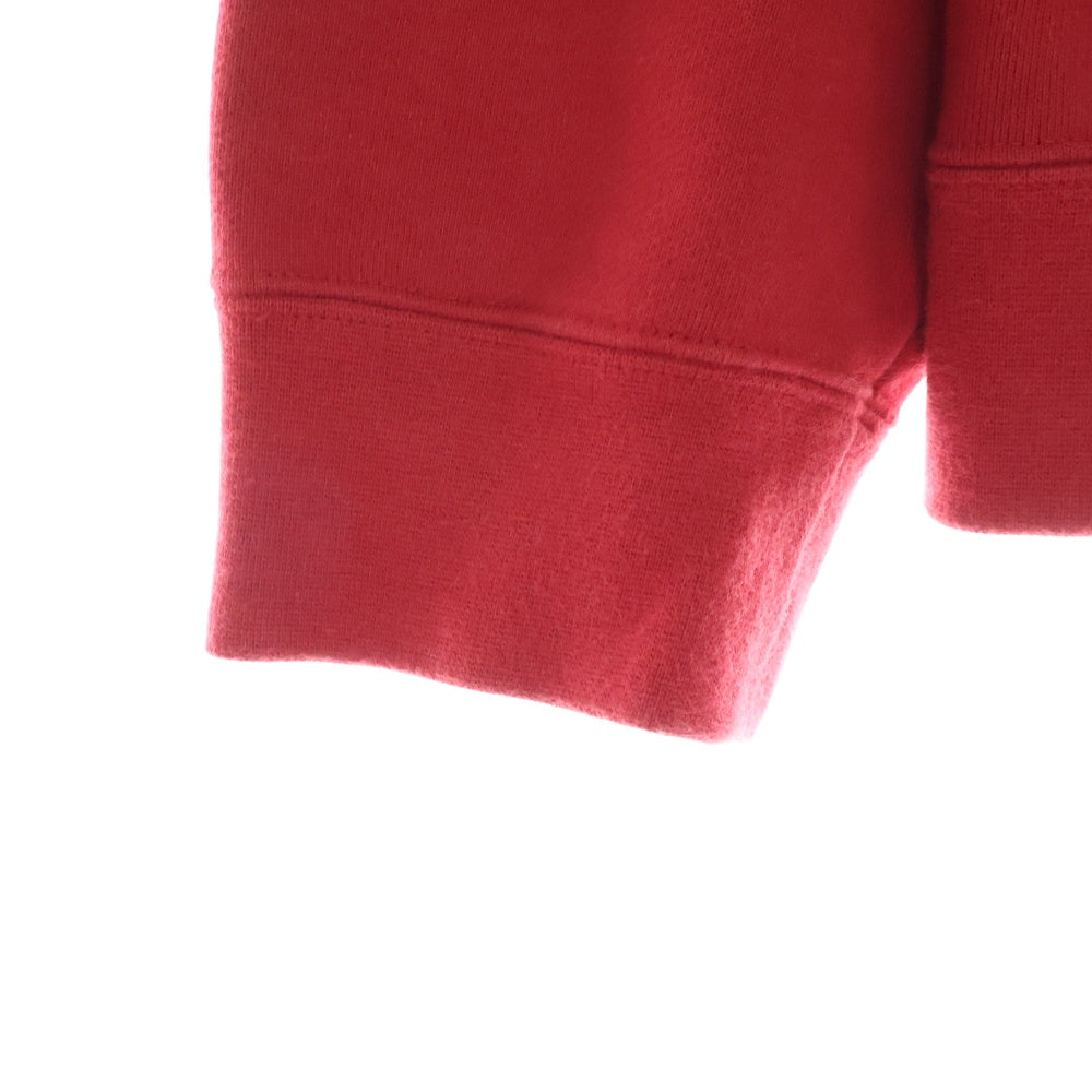NIKE(ナイキ) 19AW ×SUPREME LEATHER APPLIQUE HOODED SWEATSHIRT レザーアップリケプルオーバースウェットパーカー レッド CK6225-687