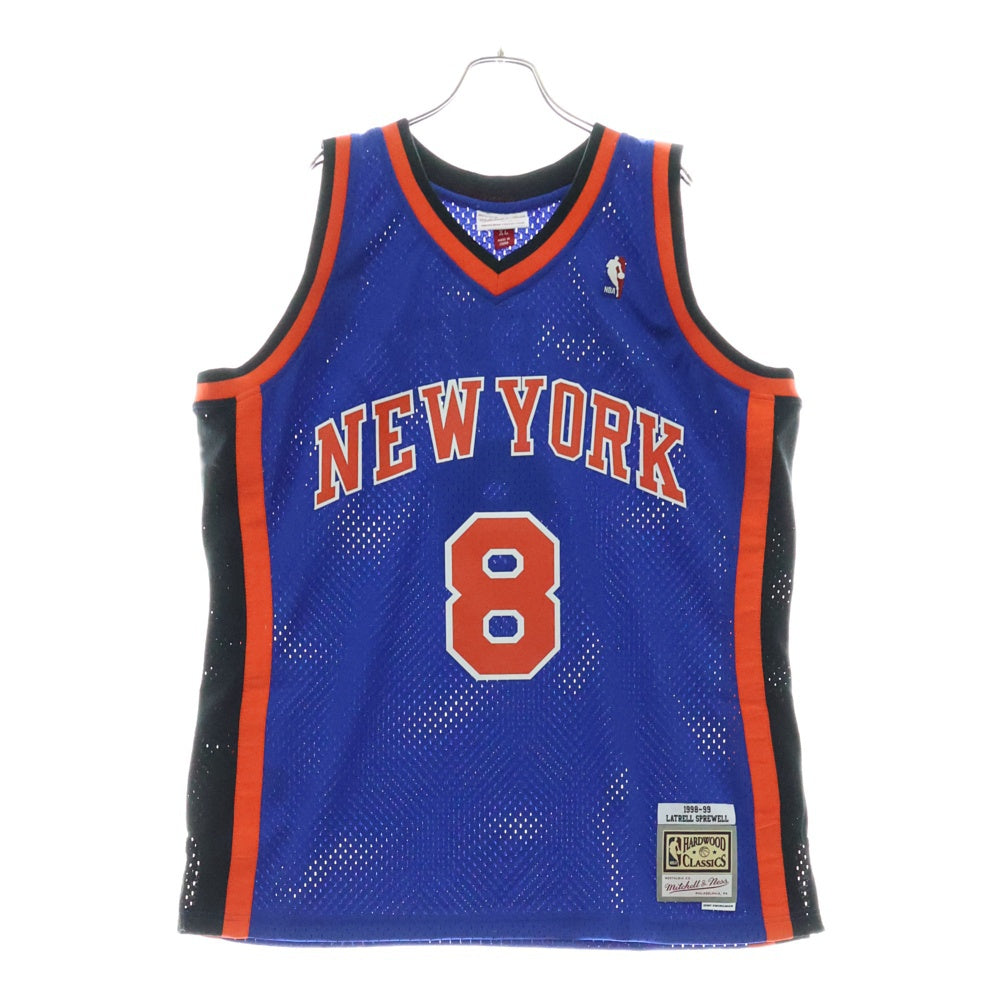 Mitchell&Ness(ミッチェル アンド ネス) NEW YORK KNICKS Sprewell ニューヨークニックス ラトレルスプリーウェル ユニフォーム メッシュタンクトップ ブルー