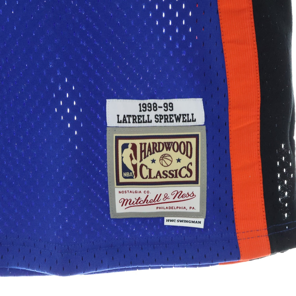 Mitchell&Ness(ミッチェル アンド ネス) NEW YORK KNICKS Sprewell ニューヨークニックス ラトレルスプリーウェル ユニフォーム メッシュタンクトップ ブルー