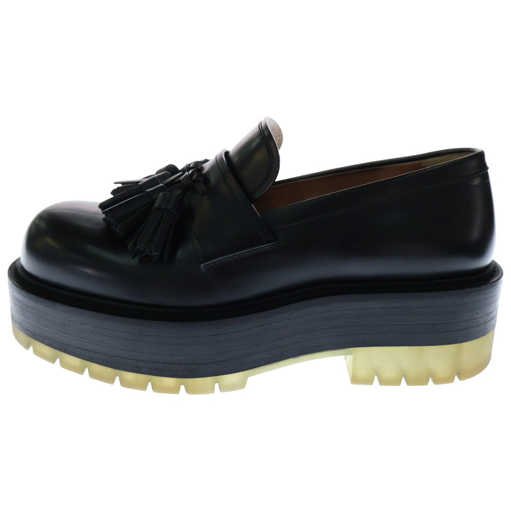 BOTTEGA VENETA(ボッテガヴェネタ) LEATHER TASSEL LOAFERS レザー タッセル プラットフォーム ローファー ブラック 632511-VBS30-1000