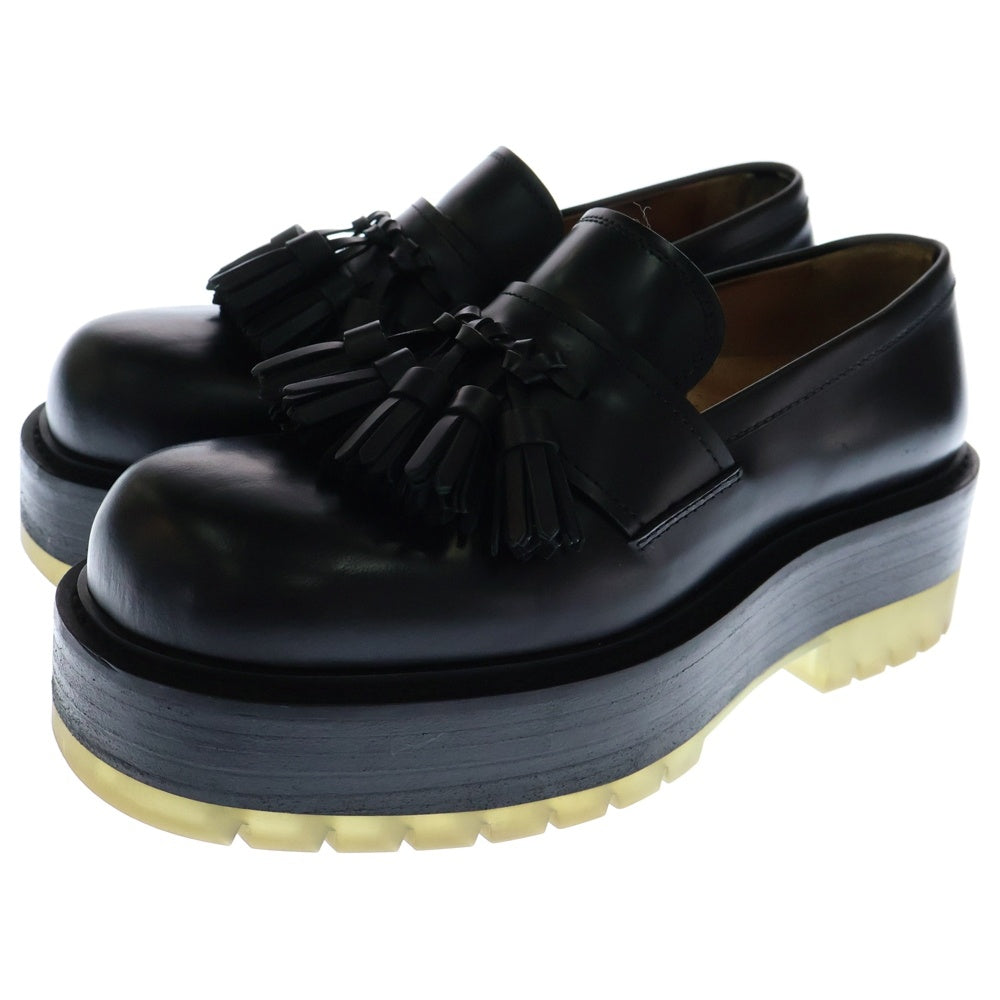 BOTTEGA VENETA(ボッテガヴェネタ) LEATHER TASSEL LOAFERS レザー タッセル プラットフォーム ローファー ブラック 632511-VBS30-1000