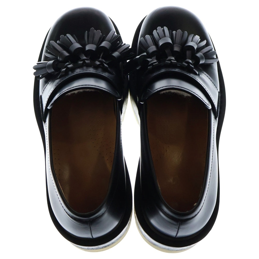 BOTTEGA VENETA(ボッテガヴェネタ) LEATHER TASSEL LOAFERS レザー タッセル プラットフォーム ローファー ブラック 632511-VBS30-1000