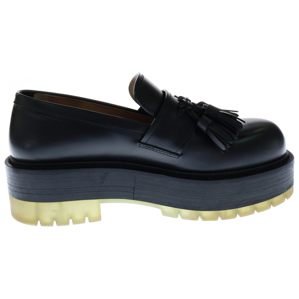 BOTTEGA VENETA(ボッテガヴェネタ) LEATHER TASSEL LOAFERS レザー タッセル プラットフォーム ローファー ブラック 632511-VBS30-1000