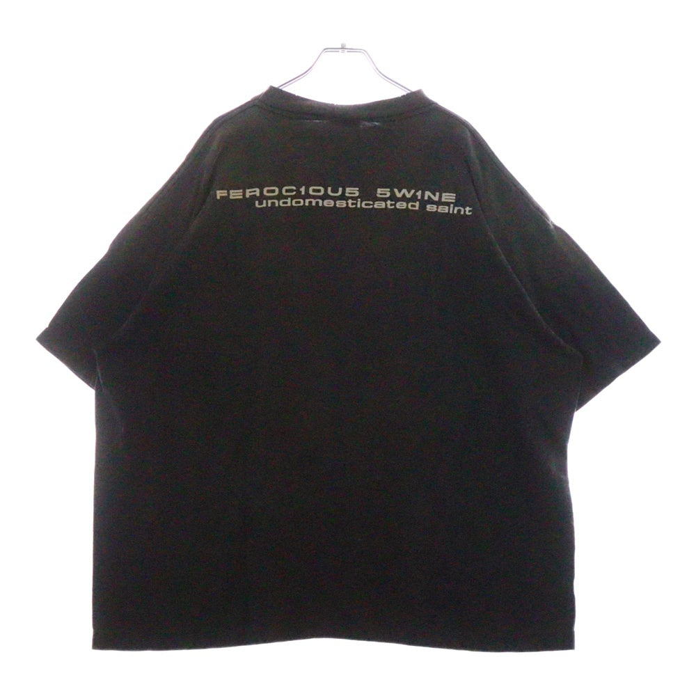 SAINT MICHAEL(セントマイケル) 25SS TEE ALIEN エイリアン ヴィンテージ加工 半袖Tシャツ ブラック SM-HR8-0000-005