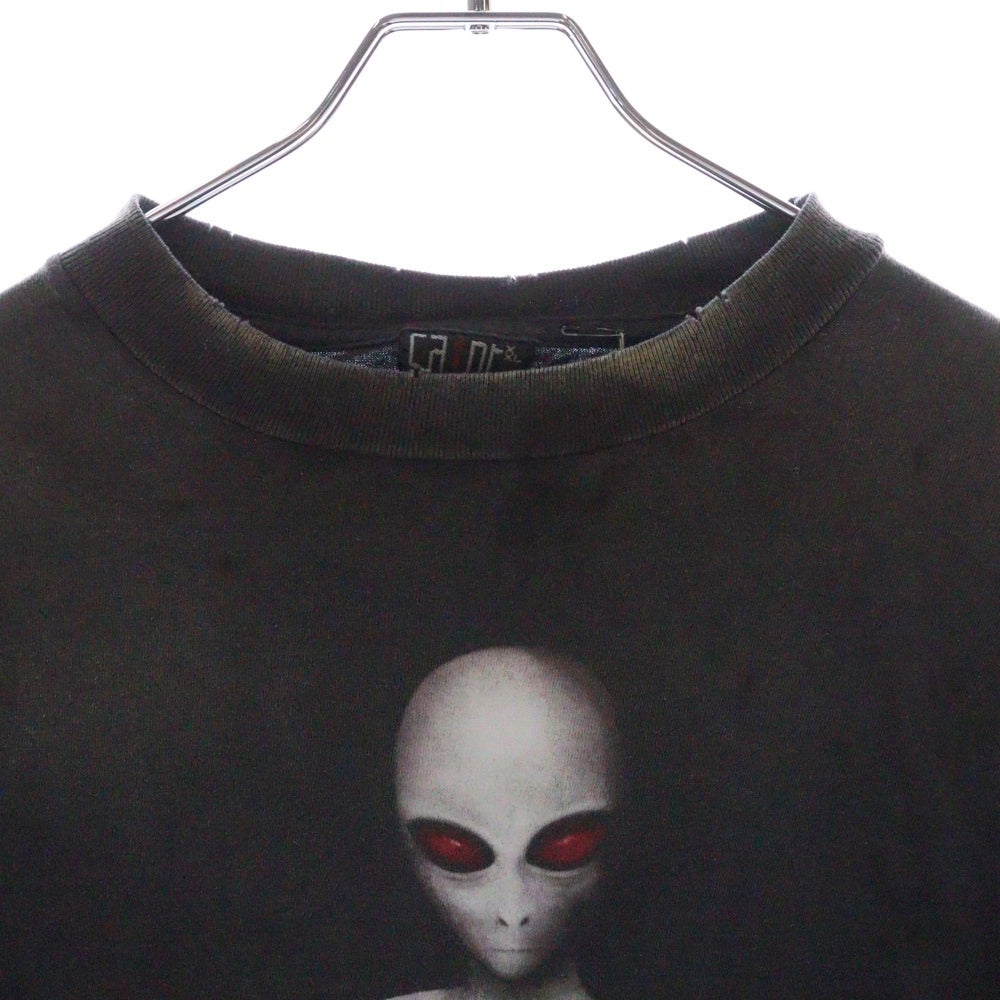 SAINT MICHAEL(セントマイケル) 25SS TEE ALIEN エイリアン ヴィンテージ加工 半袖Tシャツ ブラック SM-HR8-0000-005