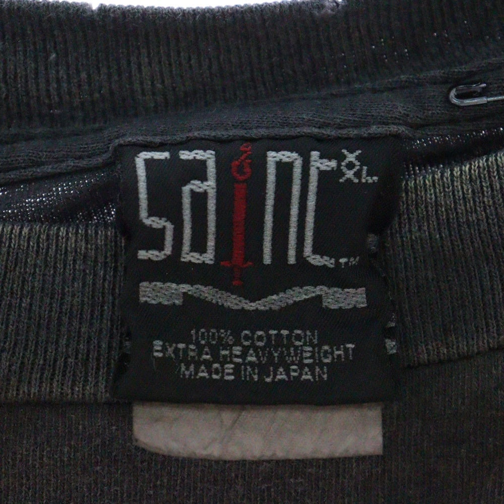SAINT MICHAEL(セントマイケル) 25SS TEE ALIEN エイリアン ヴィンテージ加工 半袖Tシャツ ブラック SM-HR8-0000-005