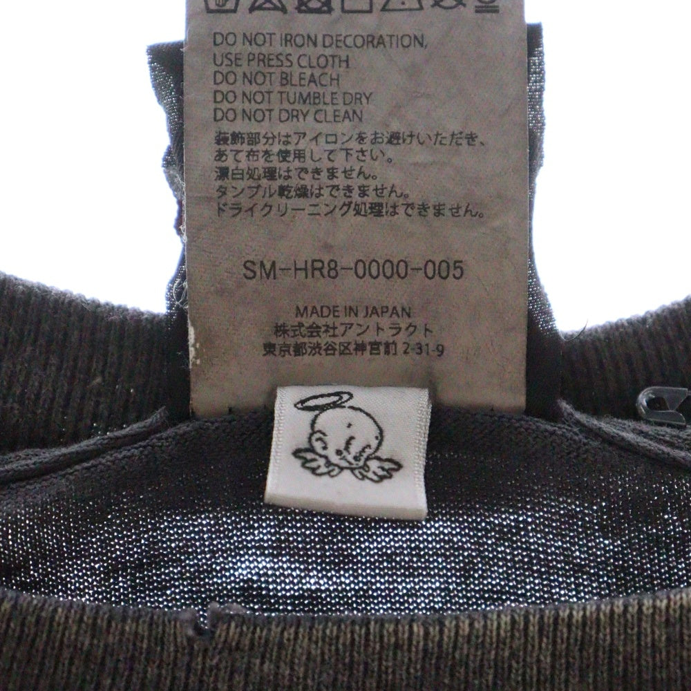 SAINT MICHAEL(セントマイケル) 25SS TEE ALIEN エイリアン ヴィンテージ加工 半袖Tシャツ ブラック SM-HR8-0000-005
