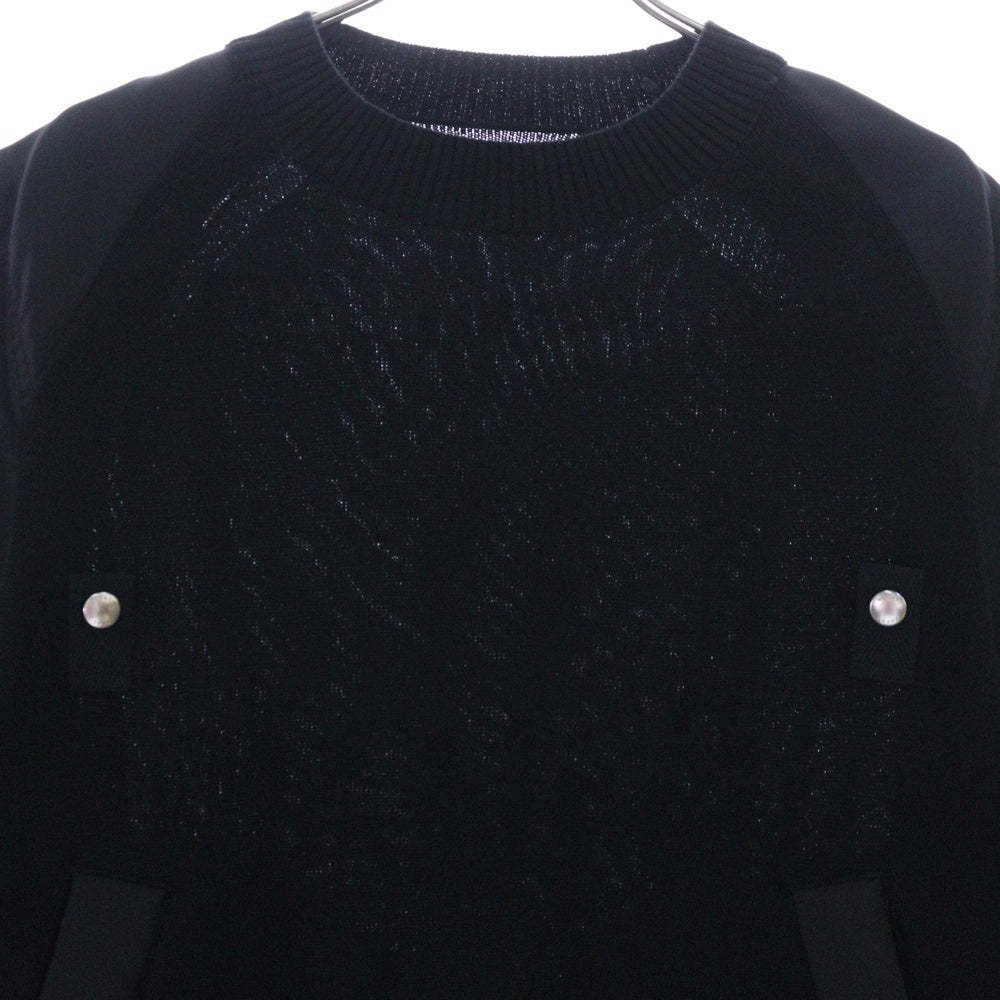 Sacai(サカイ) Nylon Twill Knit Blouson ナイロン ニット ミリタリー ブルゾン ブラック 25-03618M