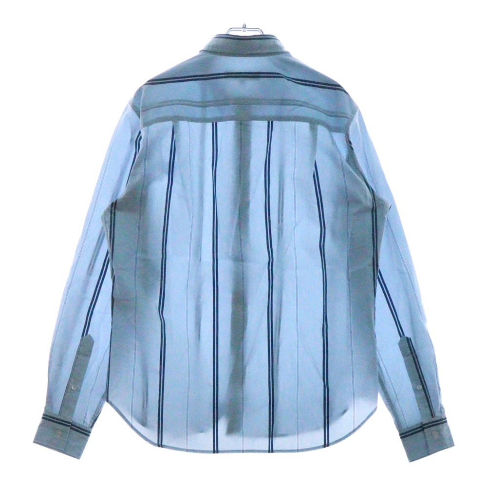 MAISON KITSUNE(メゾンキツネ) 25SS RELAXED SHIRT ストライプ リラックス 長袖シャツ ブルー MM00403WC5029