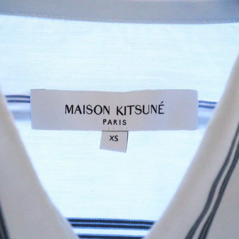 MAISON KITSUNE(メゾンキツネ) 25SS RELAXED SHIRT ストライプ リラックス 長袖シャツ ブルー MM00403WC5029