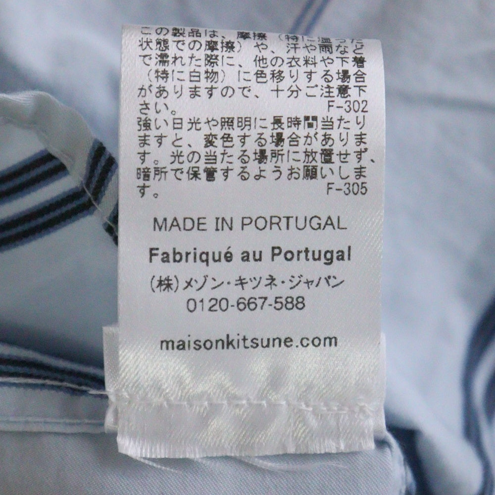 MAISON KITSUNE(メゾンキツネ) 25SS RELAXED SHIRT ストライプ リラックス 長袖シャツ ブルー MM00403WC5029