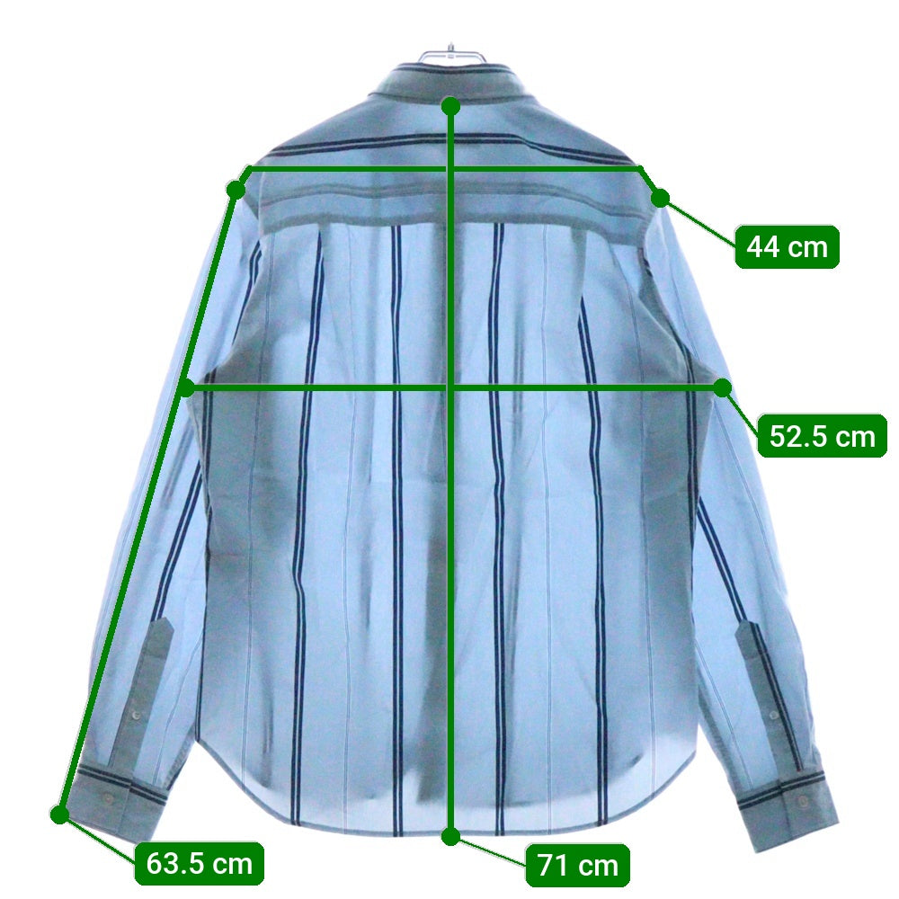 MAISON KITSUNE(メゾンキツネ) 25SS RELAXED SHIRT ストライプ リラックス 長袖シャツ ブルー MM00403WC5029
