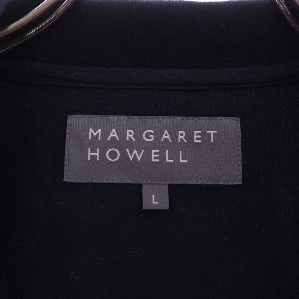 MARGARET HOWELL(マーガレットハウエル) MATT COTTON SILK POPLIN コットン シルク カバーオール ジャケット ネイビー 579-5125010