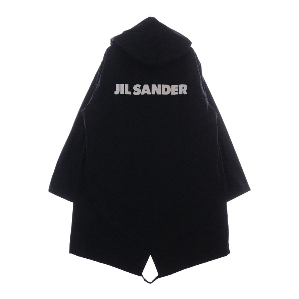 JIL SANDER(ジルサンダー) バックロゴプリント フード付き モッズコート ジャケット ブラック J23AA0008 J45070