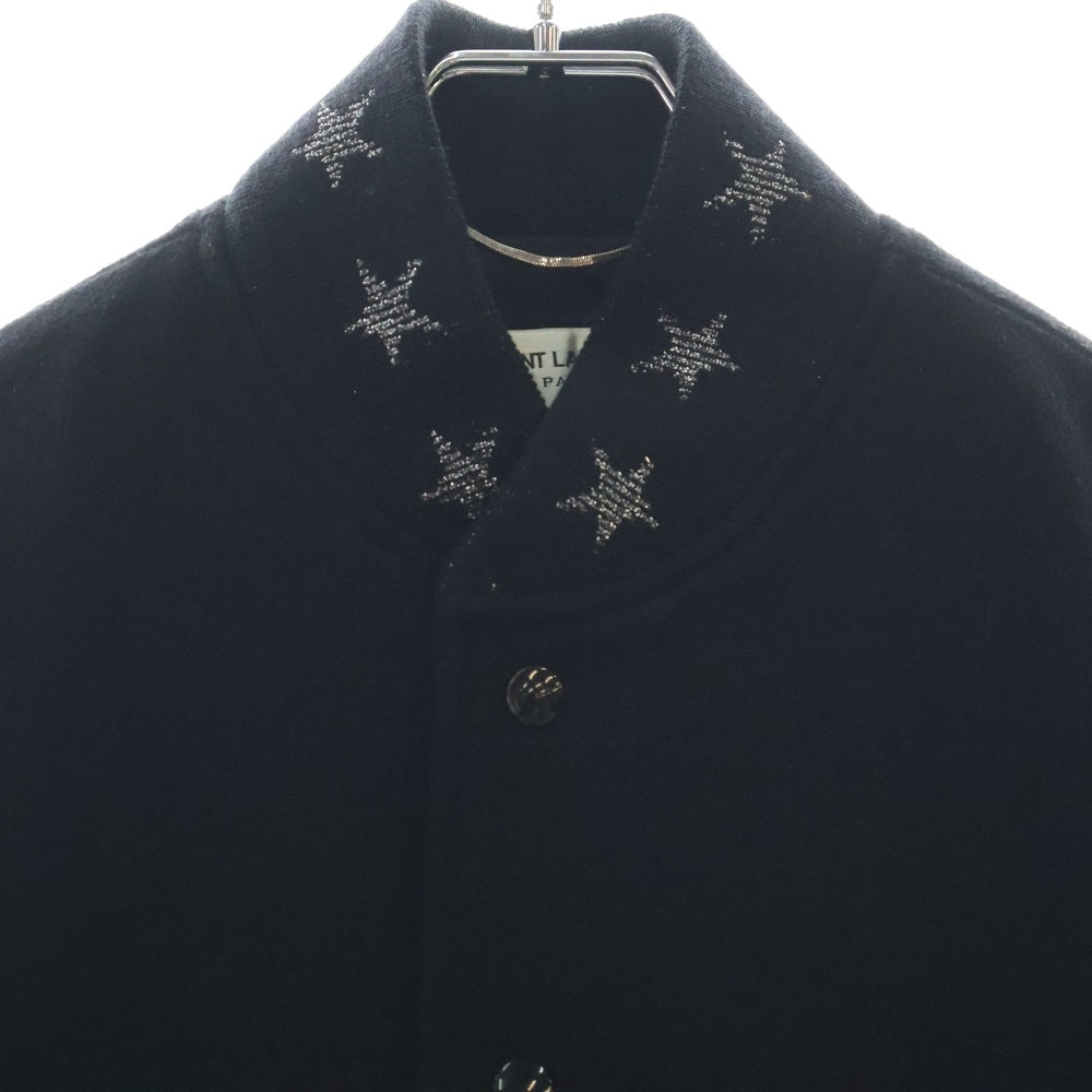SAINT LAURENT PARIS(サンローランパリ) TEDDY JACKET スタージャガード ネック テディ スタジャン ジャケット ブラック 455208 Y180W