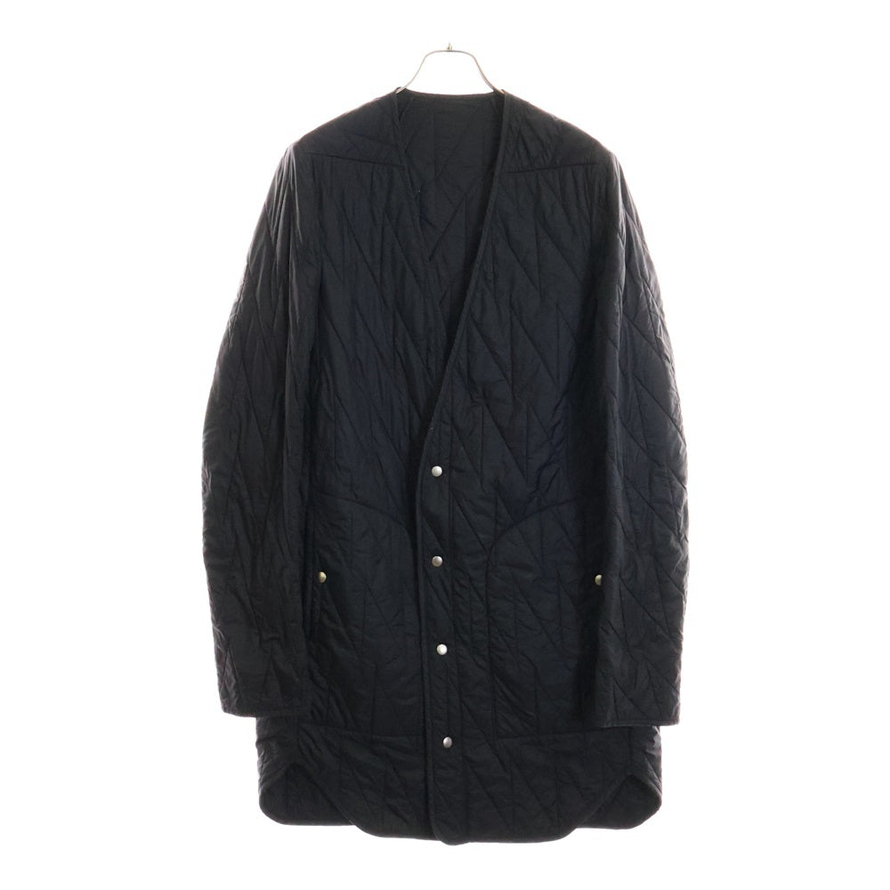 Rick Owens(リックオウエンス) 19AW LARRY F/W 19 ラリーキルティングライナー ライト ダウンコート ノーカラー ジャケット ブラック RR19F4902-NZ