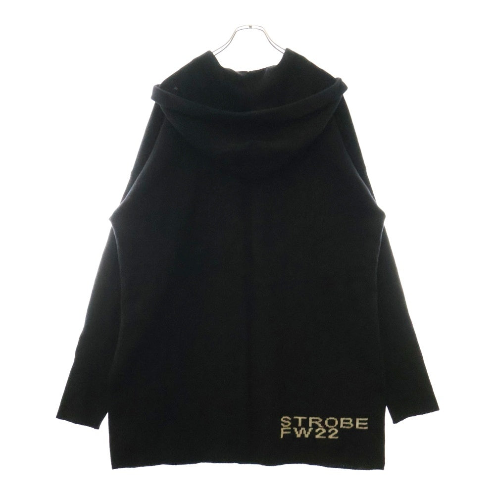 Rick Owens(リックオウエンス) 22AW Tommy Hoodie トミーフーディー カシミヤ フロントロゴデザイン プルオーバーパーカー ブラック RR02B2673-WSBRS