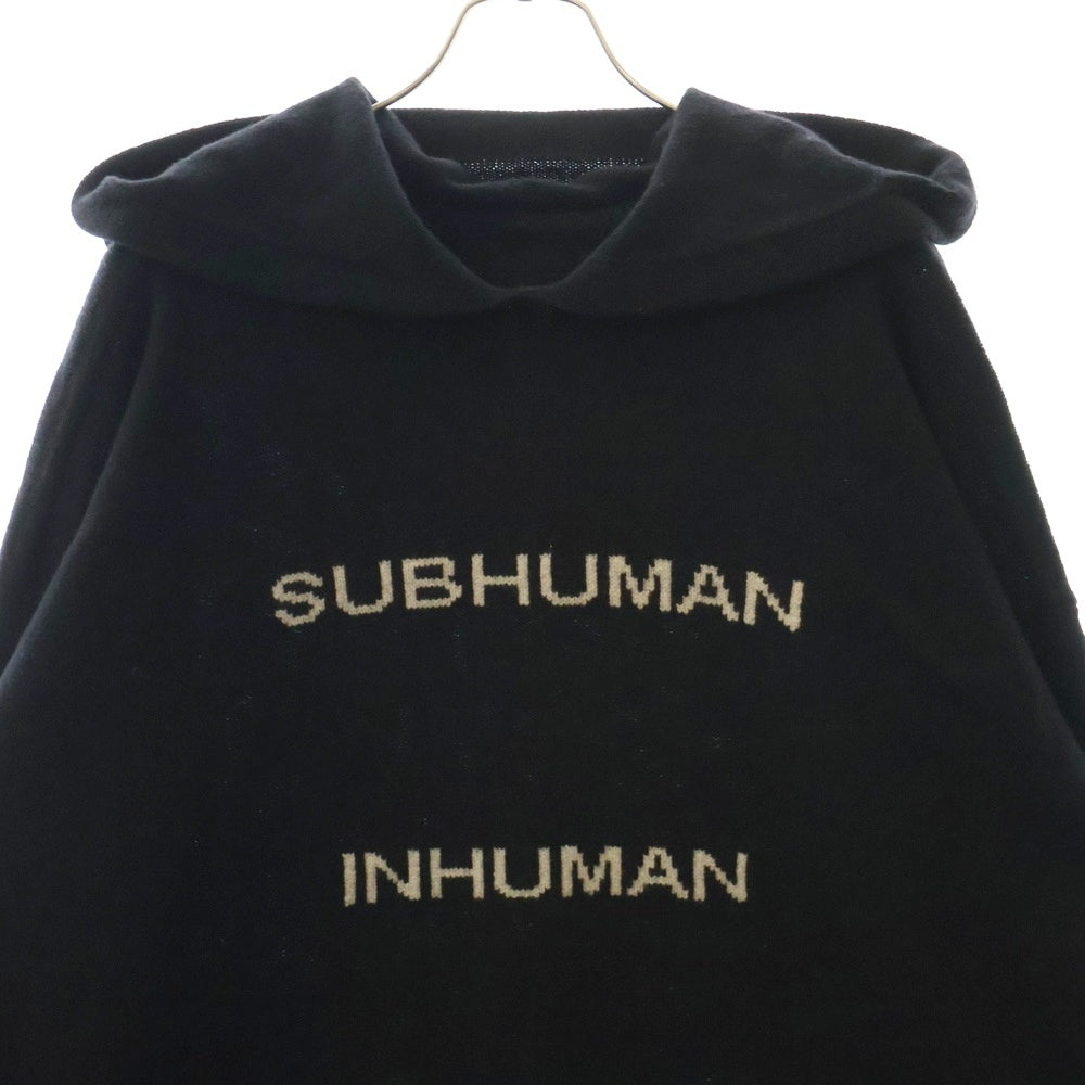 Rick Owens(リックオウエンス) 22AW Tommy Hoodie トミーフーディー カシミヤ フロントロゴデザイン プルオーバーパーカー ブラック RR02B2673-WSBRS