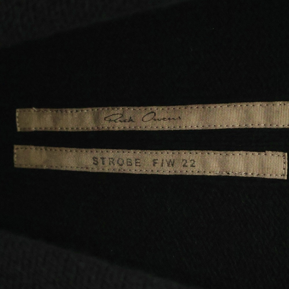 Rick Owens(リックオウエンス) 22AW Tommy Hoodie トミーフーディー カシミヤ フロントロゴデザイン プルオーバーパーカー ブラック RR02B2673-WSBRS