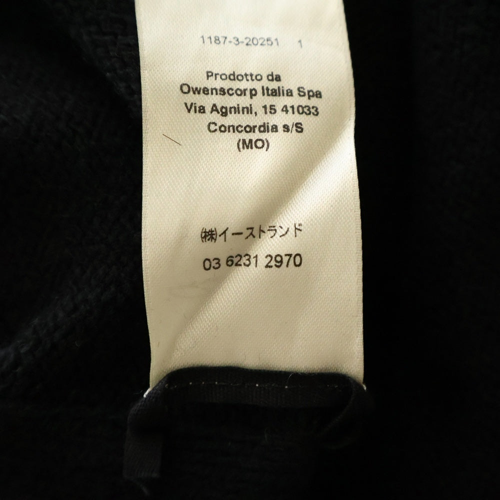 Rick Owens(リックオウエンス) 22AW Tommy Hoodie トミーフーディー カシミヤ フロントロゴデザイン プルオーバーパーカー ブラック RR02B2673-WSBRS