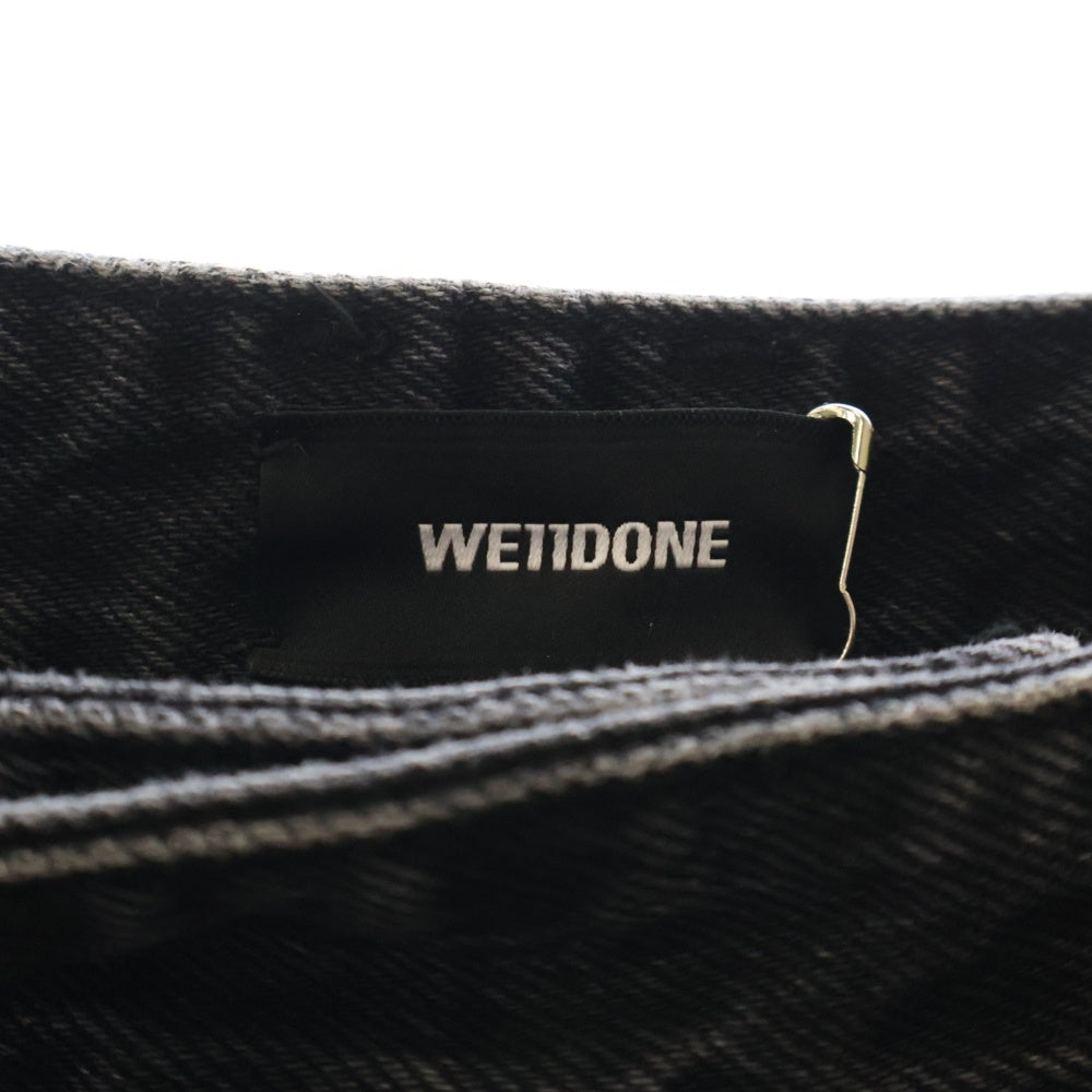 we11done(ウェルダン) WASH BLACK LONG BELT DENIM PANTS ウォッシュ加工 ロングベルト デニムパンツ ジーンズ ブラック WD-DP1-22-317-M