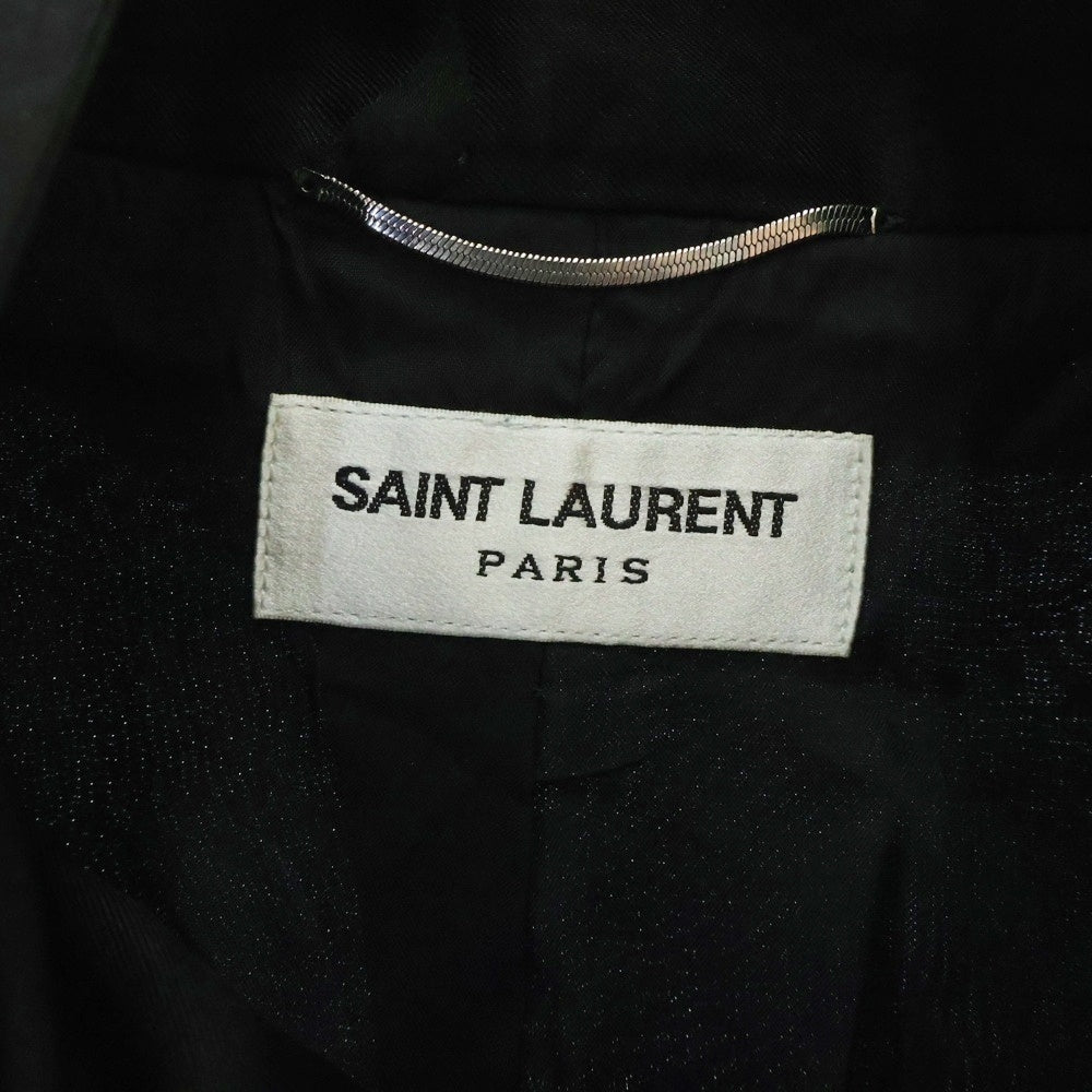 SAINT LAURENT PARIS(サンローランパリ) Teddy Cassandra Jacket テディ カサンドラ ロゴ ジップアップ ジャケット ブラック 751492 Y1H47