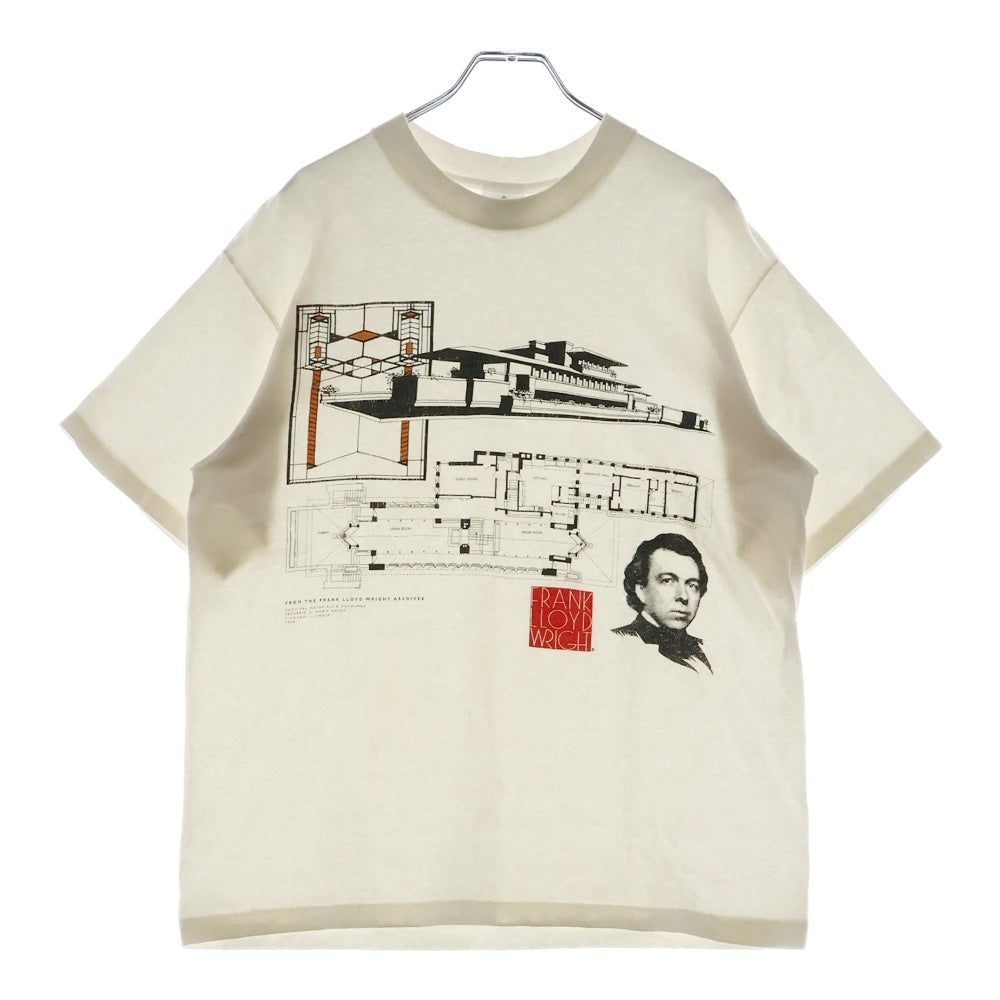 VINTAGE(ヴィンテージ) 90S VINTAGE ANDIAZIA FRANK LLOYD WRIGHT TEE プリント半袖Tシャツ カットソー ホワイト