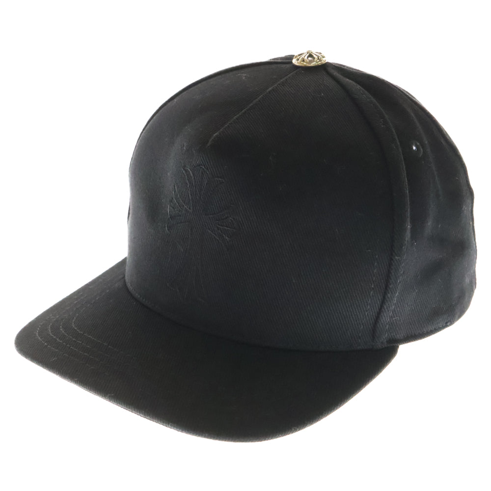 CHROME HEARTS(クロムハーツ) CROSS WAXED DENIM BASEBALL CAP クロス刺繍 デニム キャップ 帽子 ブラック