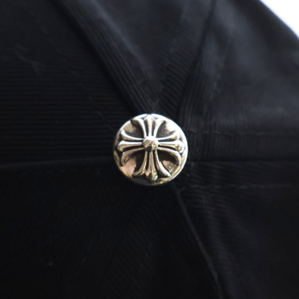 CHROME HEARTS(クロムハーツ) CROSS WAXED DENIM BASEBALL CAP クロス刺繍 デニム キャップ 帽子 ブラック