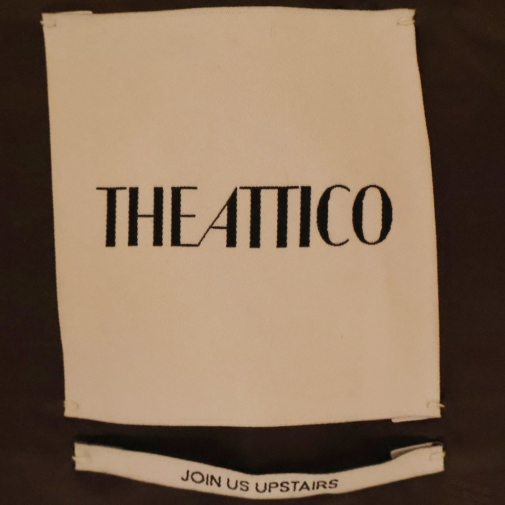 THE ATTICO(ジ・アティコ) ワイドネック ラムレザー フロントスナップボタン ジャケット レディース イエロー 227WCG39