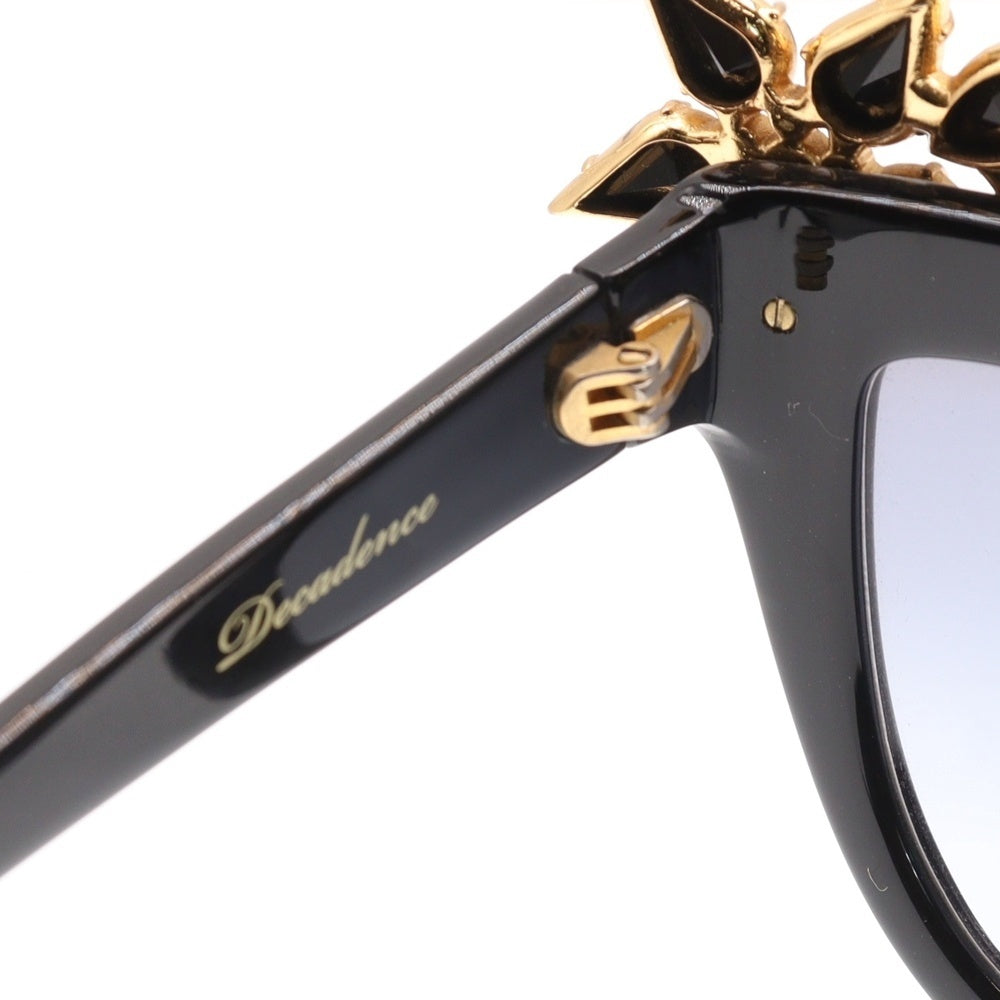 Anna-Karin Karlsson(アンナカリンカールソン) DECADENCE クリスタルフラワーモチーフ 眼鏡 メガネ サングラス ブラック/ゴールド