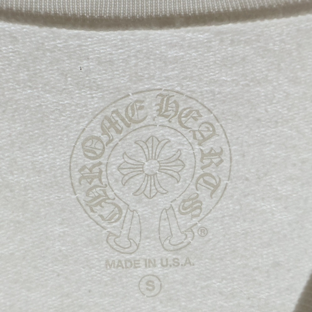 CHROME HEARTS(クロムハーツ) Horseshoe L/S Sweatshirt ホースシュープリント 袖フローラル スウェットトレーナー ホワイト