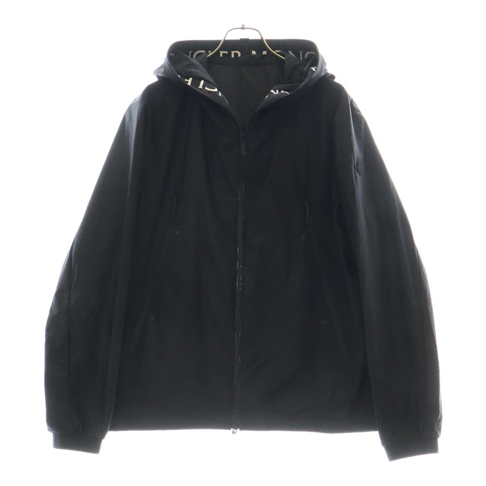 MONCLER(モンクレール) 25SS JUNICHI GIUBBOTTO テープロゴ ジップアップナイロンフーデッドジャケット ブラック K10911A00192 68352