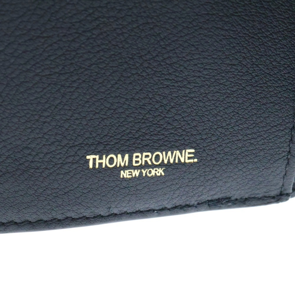 THOM BROWNE(トムブラウン) スムースカーフ ウォレット 三つ折り財布 ブラックUAW007A-L0134-001