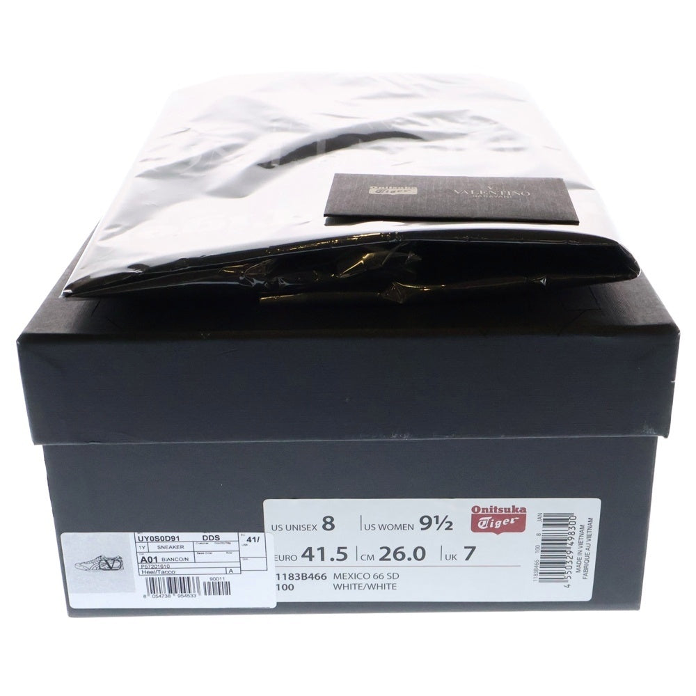 VALENTINO(ヴァレンチノ) ×Onitsuka Tiger オニツカタイガー レザーローカットスニーカーシューズ ホワイト/ブラック US8/26cm UY0S0D91