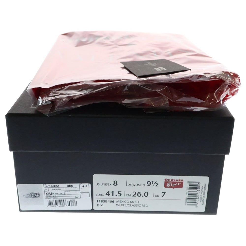 VALENTINO(ヴァレンチノ) ×Onitsuka Tiger オニツカタイガー レザーローカットスニーカーシューズ ホワイト/レッド US8/26cm UY0S0D91