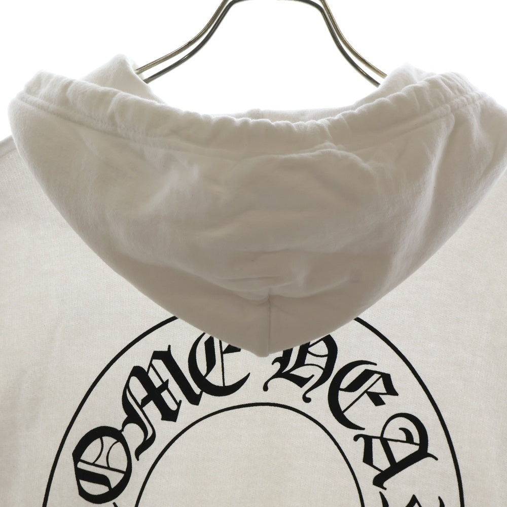 CHROME HEARTS(クロムハーツ) SWTSHRT PLVR バックホースシュー袖フローラルクロスプルオーバーパーカー ホワイト