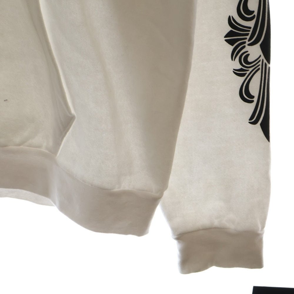 CHROME HEARTS(クロムハーツ) SWTSHRT PLVR バックホースシュー袖フローラルクロスプルオーバーパーカー ホワイト