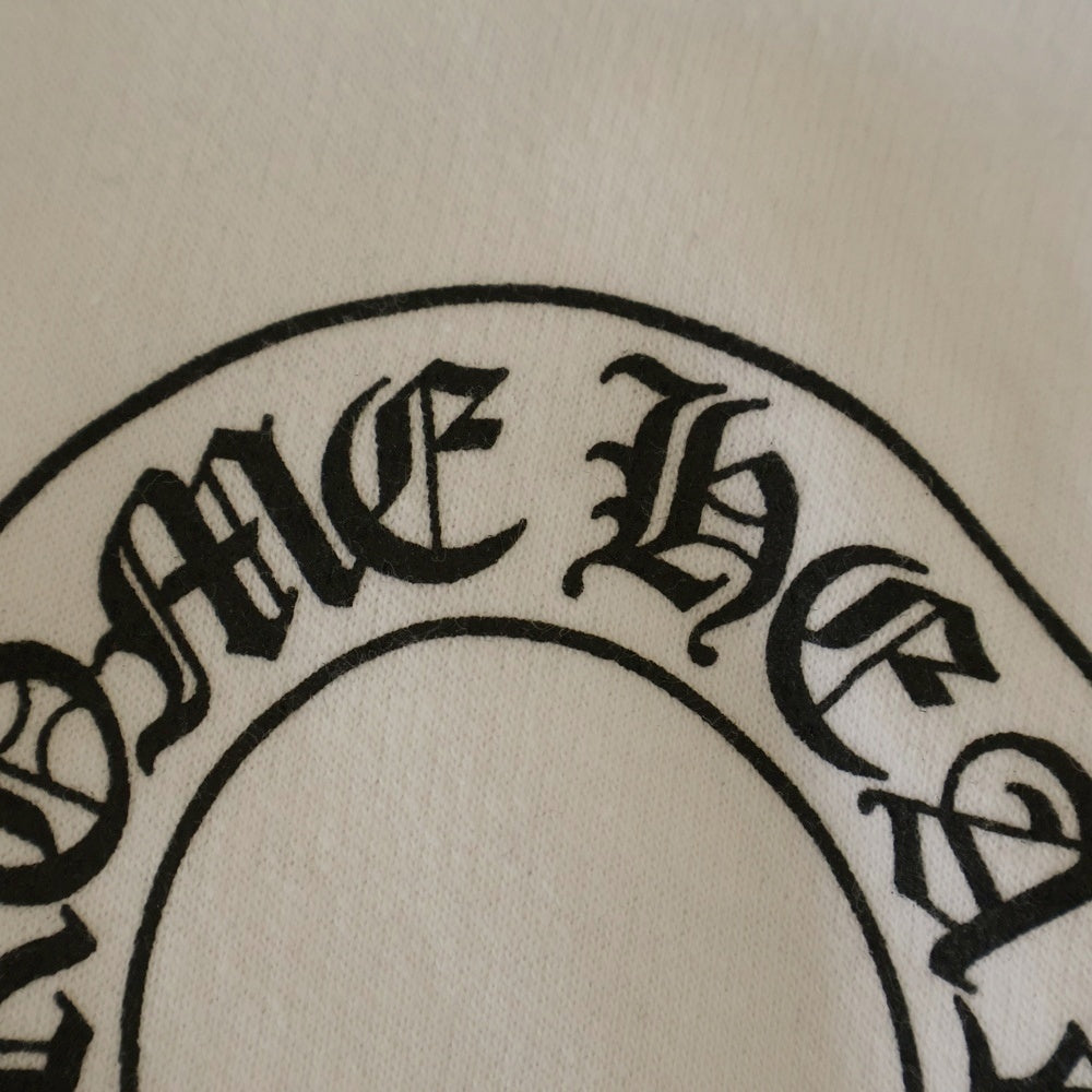 CHROME HEARTS(クロムハーツ) SWTSHRT PLVR バックホースシュー袖フローラルクロスプルオーバーパーカー ホワイト
