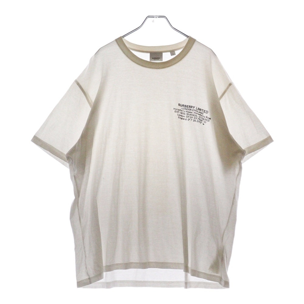 BURBERRY(バーバリー) ラバーロゴデザイン クルーネック半袖Tシャツ ホワイト 8042749